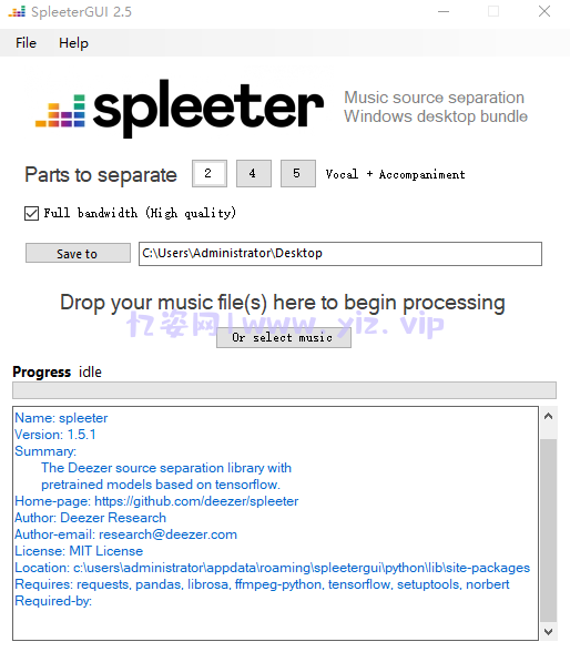最详细的音频轨道分离教程SpleeterGUI音频分离软件(如何把BGM和说话声分离成2个轨道)