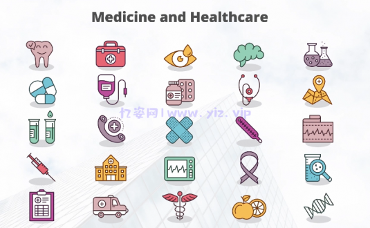 PR模板-医疗元素动画图标
