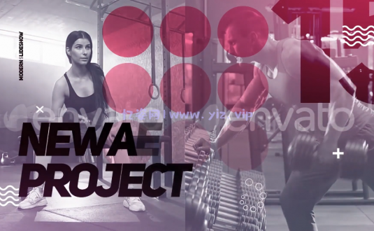 PR AE模板-健身效果动画和新潮的过渡效果