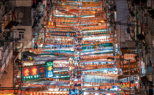 视频素材-中国香港夜市