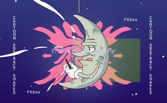 PR模板-卡通抽象形状元素动画