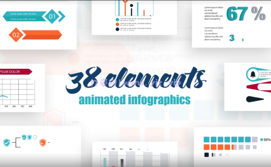 AE模板-38种图表|流程图|信息图表|时间线