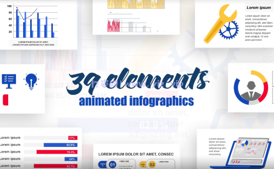 AE模板-39种图表|流程图|信息图表|时间线