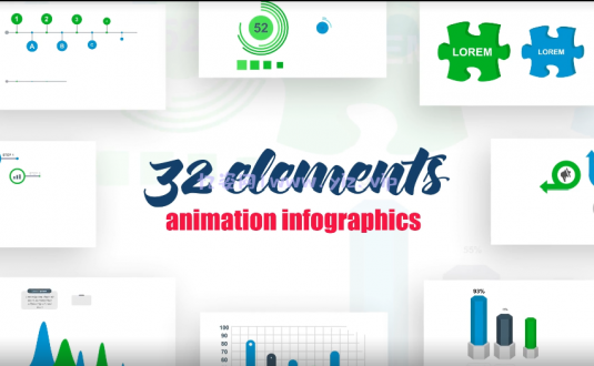AE模板-32种图表|流程图|信息图表|时间线