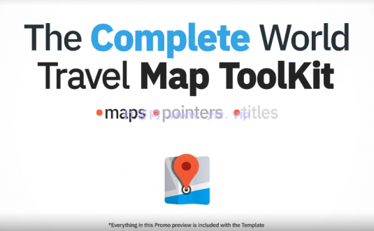 AE模板-世界旅行地图工具包