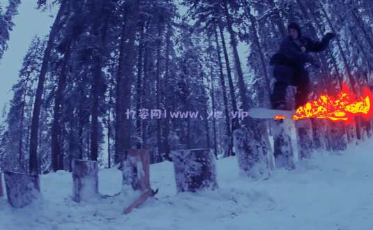 PR模板-火焰元素和标题