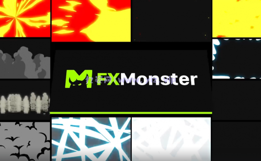 AE模板-火焰烟雾光线动作转场元素动画