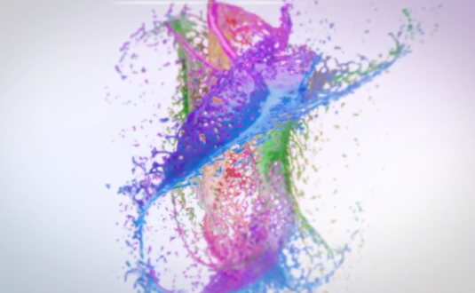 AE模板-彩色液球撞击徽标