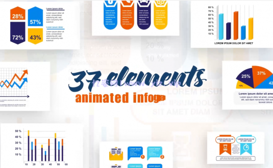 AE模板-37个信息图表/统计图表