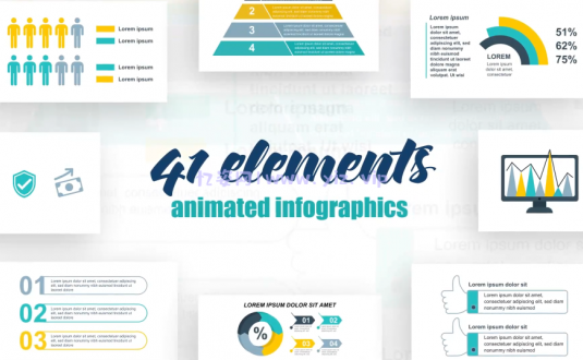 AE模板-41个信息图表/统计图表