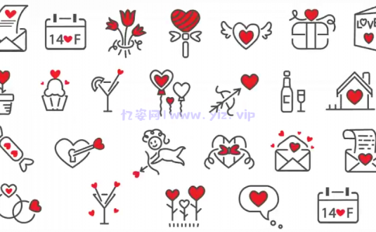 AE模板-爱图标包