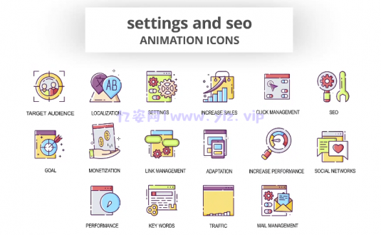 AE模板-搜索引擎优化动画图标