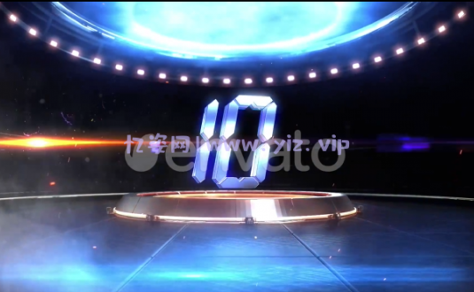 硬核AE模板-数字故障倒计时