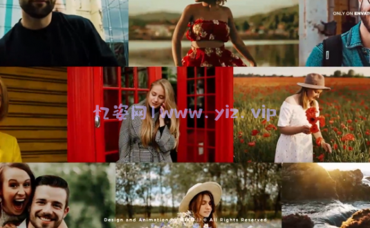 PR模板-马赛克照片墙VLOG徽标