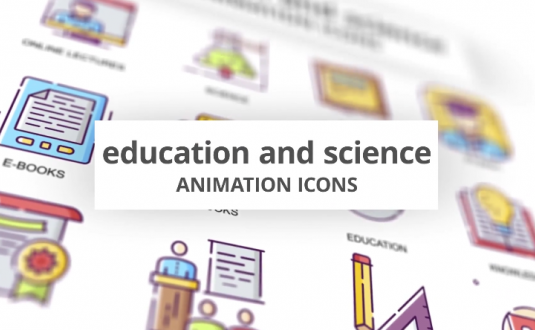 AE模板-教育与科学动画图标