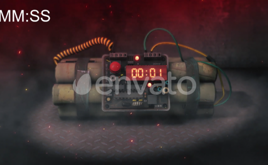 硬核AE模板-定时炸弹数字计时器