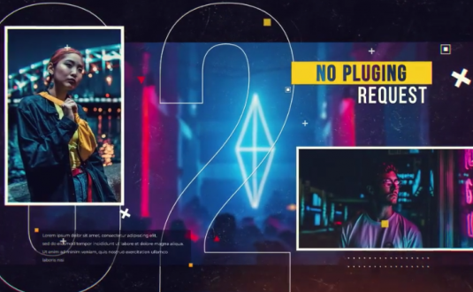 AE模板-动态小故障幻灯片