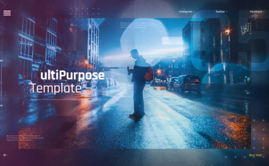 AE模板-干净的数字幻灯片