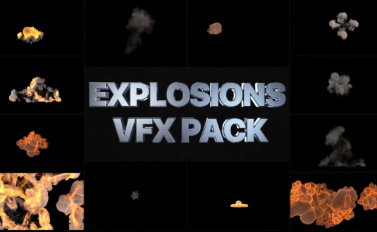 硬核AE模板-4K爆炸特效包