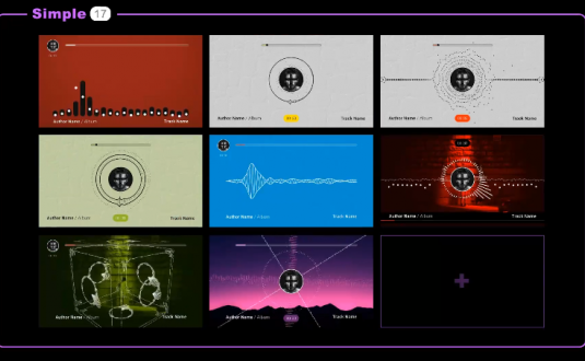 硬核AE模板-50个音频频谱音乐台展示