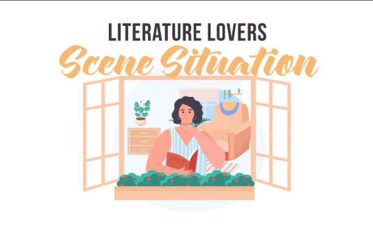 AE模板-文学爱好者场景动画