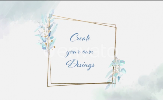 硬核PR模板-花卉水彩婚礼标题包