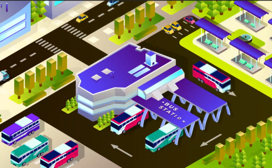 PR模板-交通等距动画