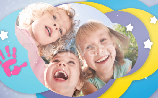 AE模板-儿童夏令营幻灯片