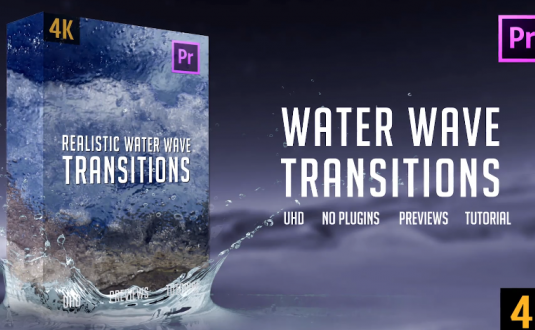 硬核PR模板-4K水波纹过渡转场包