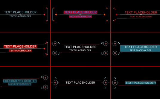 PR模板-50个UI科幻字幕条