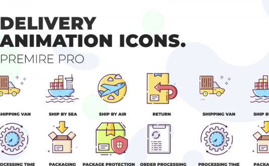 PR模板-交货和退货动画图标