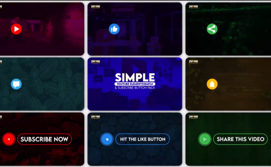 PR模板-YOUTUBE元素和订阅按钮包