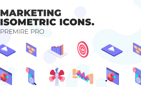 PR模板-市场营销等距图标