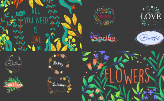硬核PR模板-彩色花卉标题