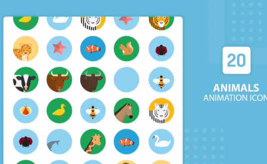 AE模板-动物动画图标
