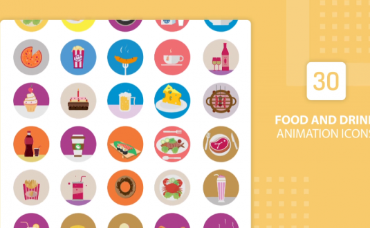AE模板-食物和饮料动画图标