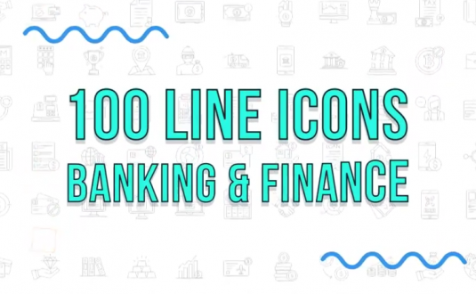 AE模板-100个银行和金融线图标